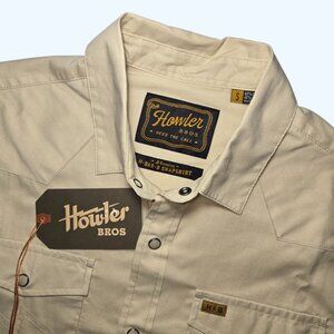 Howler Bros H Bar B Short Sleeve Snapshirt Bone Mens Small NEW Western